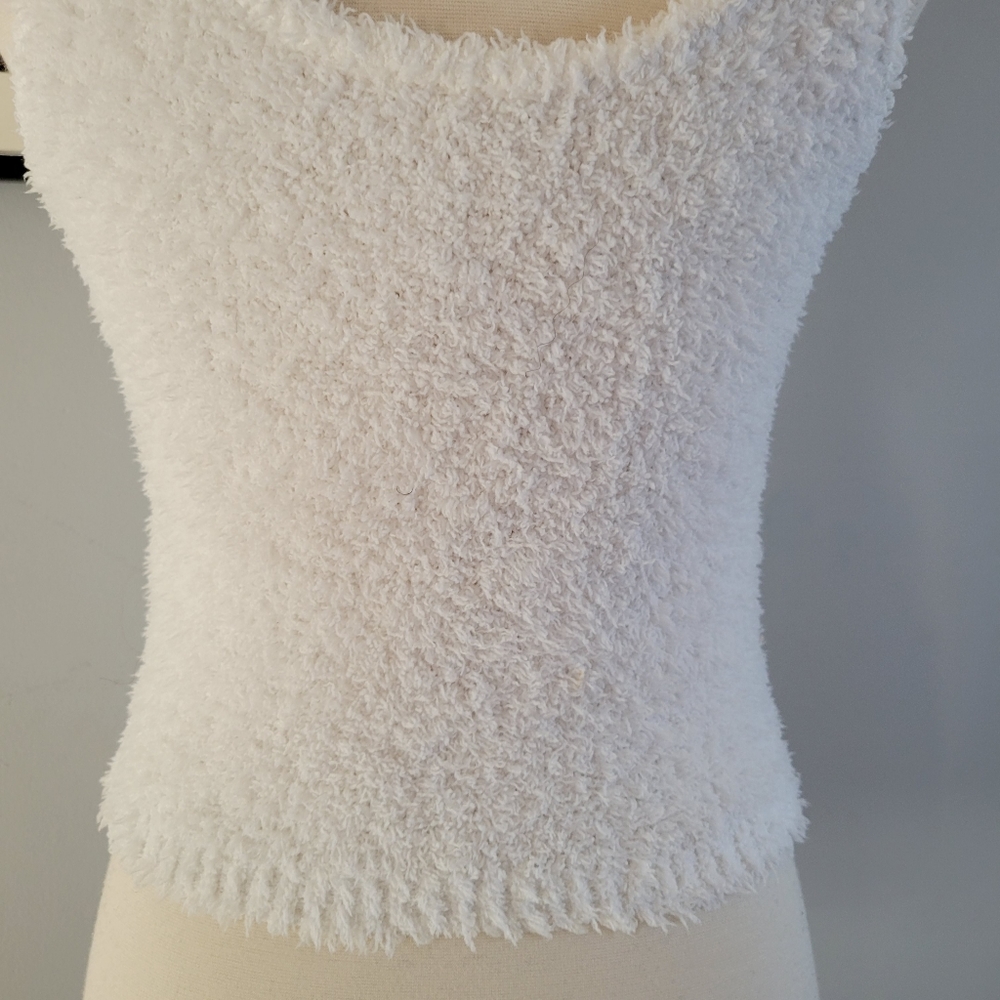 Aritzia The Group Babaton Fluffy‎ Fuzzy Cropped Sleeveless Tank Top M - Picture 6 of 11